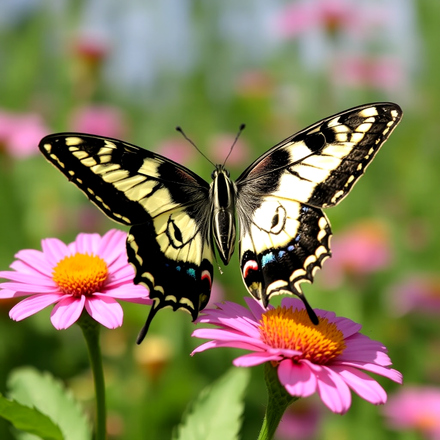 Swallowtail Butterfly on a pink flower