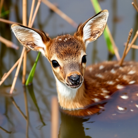 Chinese Water Deer on the Norfolk Broads